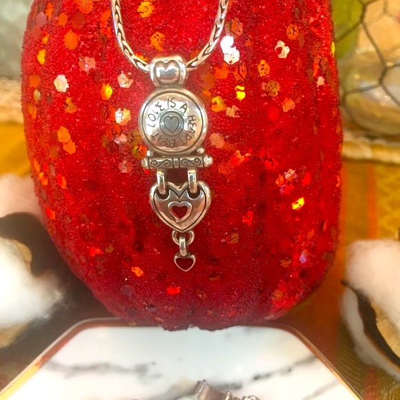 Brighton LOVE IS A HEART BEAT Heart inspirational Necklace Bracelet Earring RARE - Picture 9 of 16
